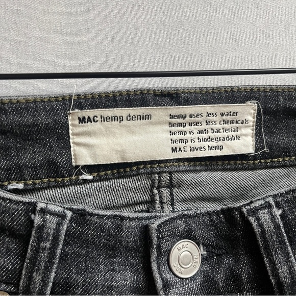 Mac Hemp Denim Mid Rise Women's Black Slim Jeans Sz 30 - Picture 7 of 14